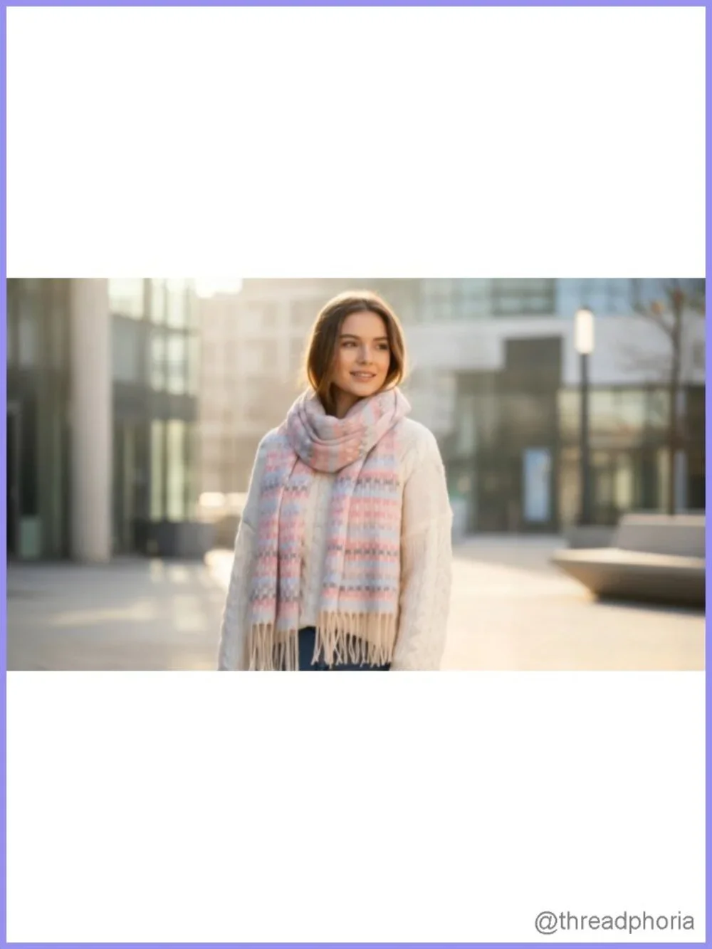 Womens Plaid Tassel Fringe Scarf Warm Winter Wrap Shawl 100% Polyester